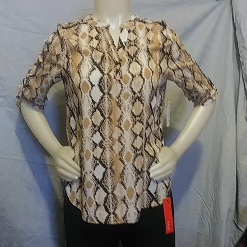 CURE Women's Size S, Snake print  3/4 Sleeve Top